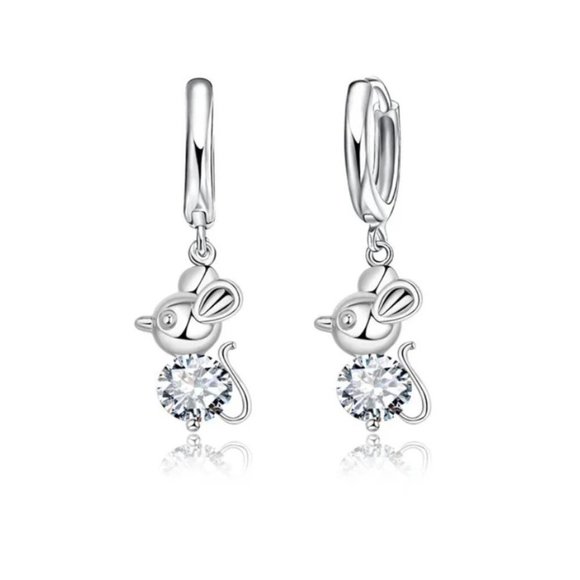 Jewelry - ❤️ Mouse Earrings 925 Sterling Silver Love Drop Jewelry